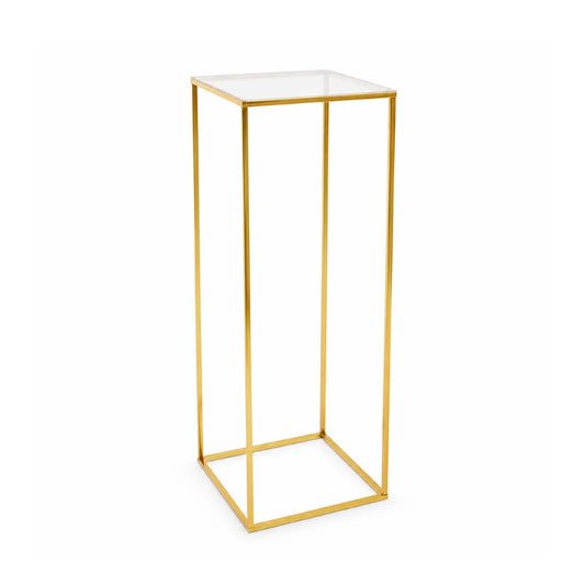 Colonne Support Metal Dore 80cm Présentoir Figurines - vue face