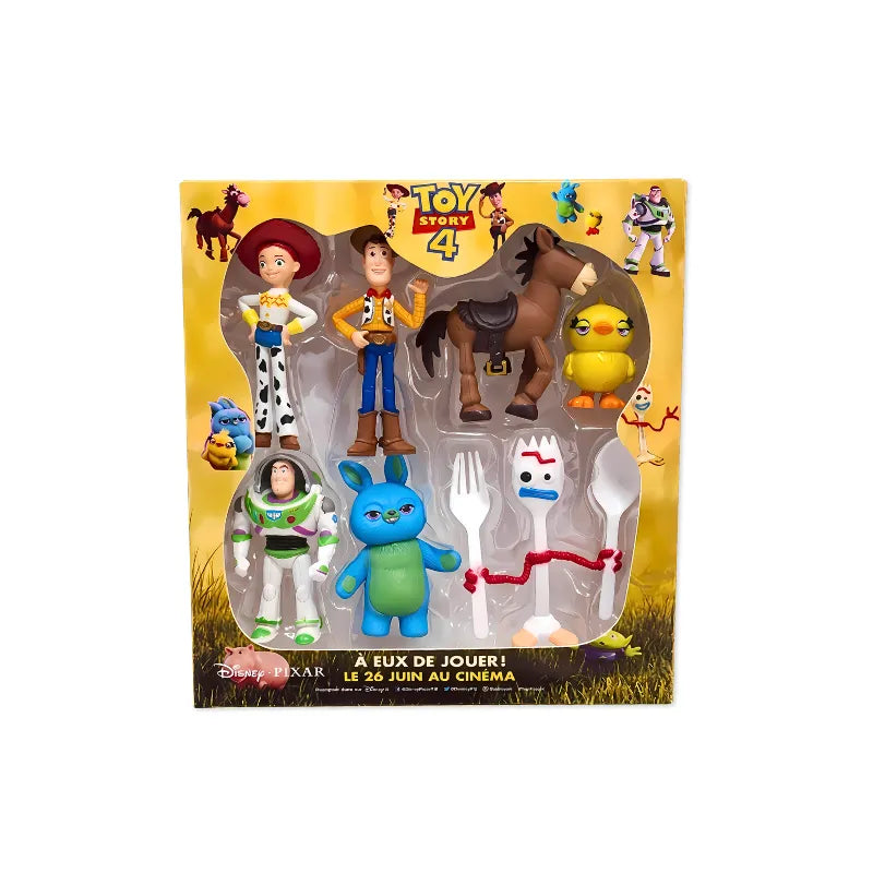 Pack 7 Figurines Toy Story 4 Woody Jessie Buzz Forky 5-7cm - box