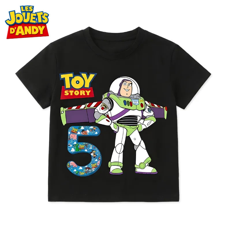 T-shirt Toy Story Buzz l'Éclair Toy Story 5 Noir Enfant - vue face